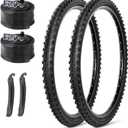 MOHEGIA Mountain Bike Tires Set: 2-Pack 26x1.95/26x2.125 Inch Folding Replacement Bicycle Tires and Pair Inner Tubes with Tire Levers for MTB Off-Road Bike