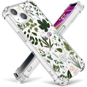 Crystal Phone Case for iPhone 15 Pro Max(2023) 6.7", Cute Clear Protective Cover,White Lace Floral Design [Not-Yellowing] Soft Shockproof Clear Phone Protective Case Cover for Women Girls