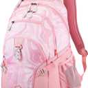 High Sierra Loop Backpack, Travel, or Work Bookbag with tablet sleeve, One Size, Pink Marble - Bubblegum Pink
