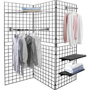 Heavy Duty Portable Gridwall Display Panels 3 2' 6' Black Metal Wall & Freestanding Display for Retail, Trade Shows, Art Studios, Garage & Home Organization, Black Finish, 2 inches x 25 inches x 72 inches