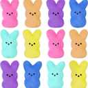 vizethru 12 Pcs Easter Bunny Plush Toys,Easter Basket Stuffers Toys for Kids,Bunny Stuffed Animals, Easter Party Favors Gift Toys for Kids