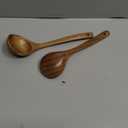 Wooden Ladles for Cooking, 2-Piece Soup Ladle Set, Natural Teak Wood Soup Ladle for Cooking, Serving and Stirring