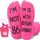HAPPYPOP Birthday Gifts for Elderly Women - Gifts for 86 87 88 89 Year Old, Gifts for Her Old Lady (Im Not 86 Dark Pink)