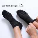 FITRELL 6 Pack Men's Ankle Running Socks Low Cut Cushioned Athletic Sports Socks 7-9/9-12/12-15 (Black)