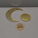 Golden Wooden Ramadan Table Centerpiece Crescent Moon Hollow Star Ornament for Ramadan Decor Islamic Gifts