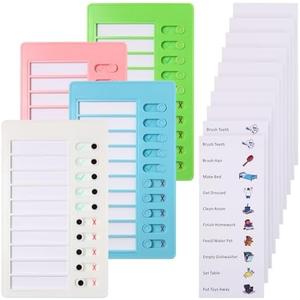 Aleric 4 Pieces Chores Chart for Kids Chore Chart, Sliding Routine Chart to Do List, My Chores RV Checklist Task Planning Board for Kids and Adults, ADHD Tools Routine Visual Schedule Reminder