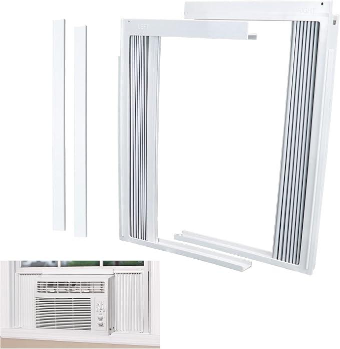 LBG Products Window Air Conditioner Side Panel and Frame Set,AC Accordion Filler Kit,Fits Most 12000BTU Window Air Conditioners,Window AC Side Panels