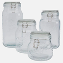 Mason Jar Kitchen Canister Set 4 Pc Jumbo Glass Jars Kitchen Storage Clamp Lid