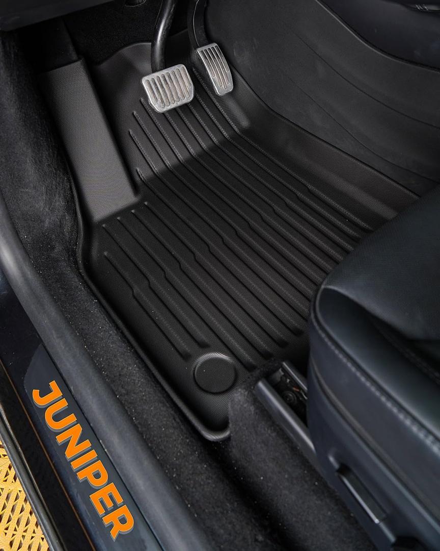 Floor Mats for Tesla Model Y Juniper, 9-Piece TPE Floor Mats [Extended Design, Cross Tread Pattern] Interior Protection for Model Y 2025-2026 Accessories, Only for Premium/Performance