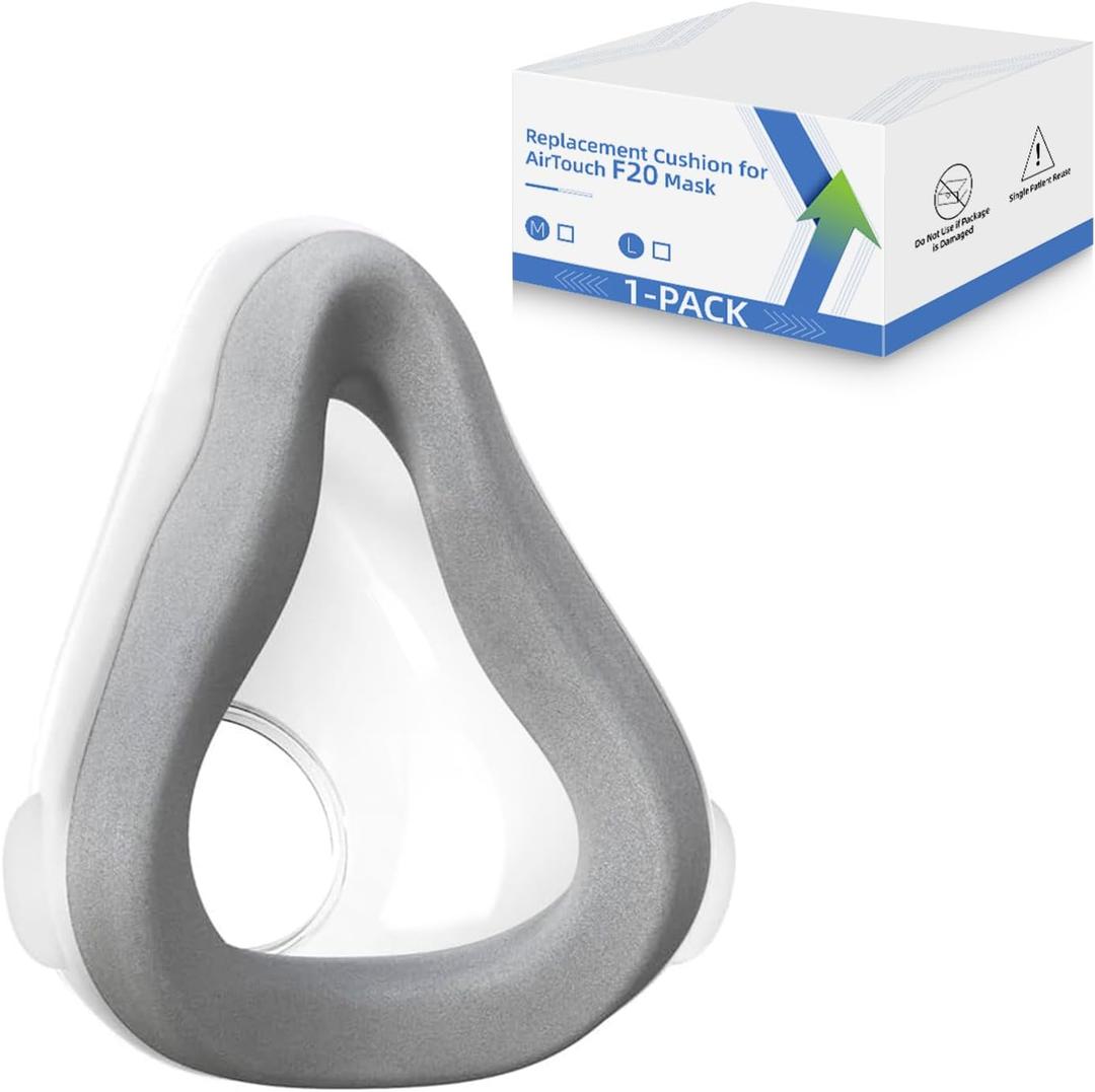 Replacement Cushion for AirTouch F20, FSA/HSA Eligible, Memory Foam Cushion Compatible with Original F20 Frame, Reliable Seal & Perfect Fit, Covers Nose and Mouth, 1-Pack, Large