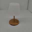 Outdoor Battery Operated Table Lamp Waterproof, 4000mAh Cordless Rechargeable, Touch Dimmable Desk Lamp, LED Night Light for Patio Camping Restaurant Home, H9.6in, Wood Grain