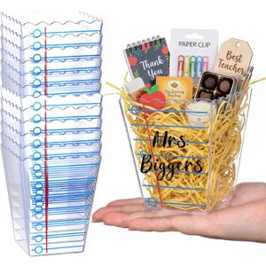 Mimorou 12 Pcs Teacher Gift Box Teacher Appreciation Gift Container Thank You Pencil Notebook Composition Book Crayon Candy Popcorn Holders for End of Year Graduation Party (Lined Style)