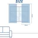 jinchan Boho Stripe Curtains for Living Room Farmhouse Linen Curtains 63 Inch Length 2 Panels for Bedroom Geometric Striped Mudcloth Light Filtering Window Drapes Back Tab Blue on Flax