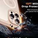 2 x TAURI for iPhone 16 Pro Case, Compatible with MagSafe [Not-Yellowing] with Screen Protectors, Military-Grade Protection, Slim Magnetic Case for 16 Pro 6.3", Desert