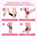 2 Pairs Kids Ankle Brace Set, Ankle Support Brace Knitted Ankle Sleeve Adjustable Wrap Support Ankle Sleeve for Sports Gymnastics Dance (Black, Small)