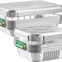24 Pack Disposable Aluminum Pans with Lids Combo Set- 12 Large 9x13 Foil Pans Half Size & 12 Small 8x8 Tin Foil Baking Pans, Tin Trays Containers for Meal Prep, Food Cooking, Roasting, Heating