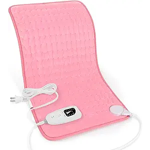 Deepsoon Heating Pad,Electric Heating Pads for Back,Neck,Abdomen,Moist Heating Pad for Shoulder,Knee,Arms,Legs,Dry/Moist Heat & Auto Shut Off,Christmas Gifts for Men and Women,BabyPink,24x12 Inch