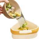 Corner Sink Strainer Basket with Suction Cups, Automatic Dumping Collapsible Food Drainer, Kitchen Sink Food Waste Catcher with Strong Hold Base (Lemon Yellow)