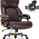 Big and Tall Office Chair for Heavy People, 500LBS High Back Extra Wide Heavy Duty Executive Office Chair Comfortable for Home Office, Large Computer Desk Chair with Adjustable Lumbar Support Brown