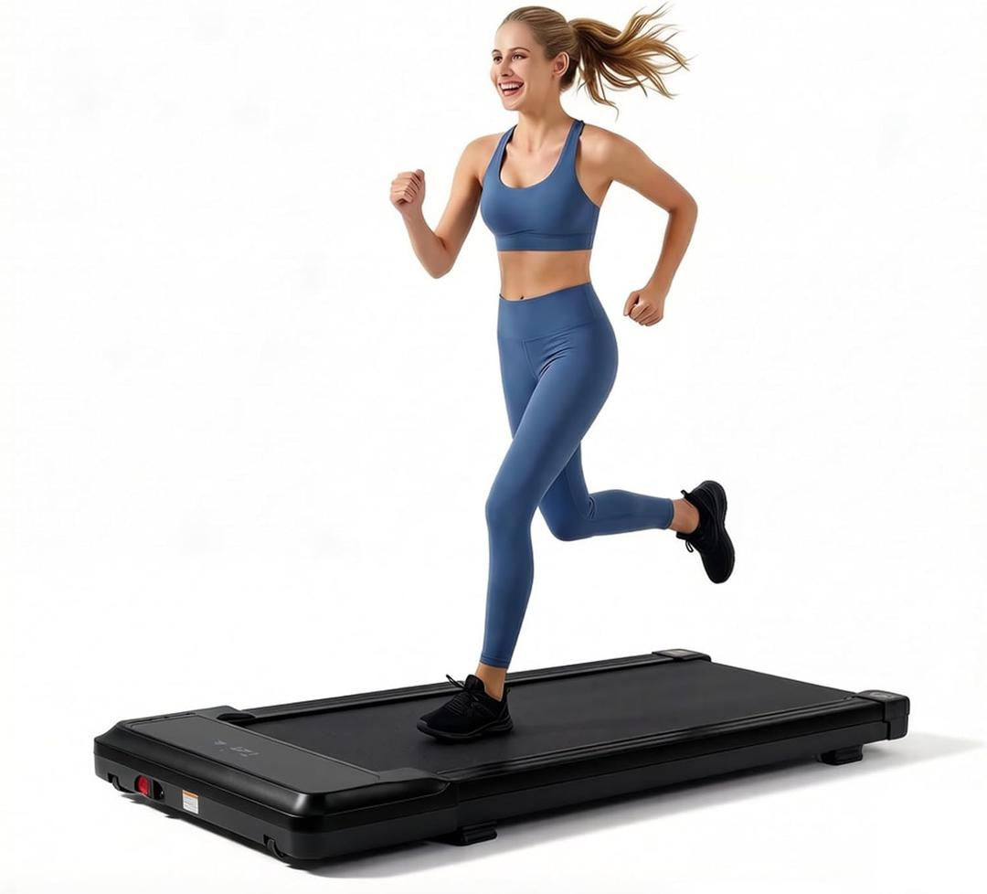 NEWBULIG Walking Pad Under Desk Treadmill, Portable Compact Electric Walking Treadmill with Remote Control for Home Office, Quiet Fitness Machine (42.3"*19.2"*3.58", Black)