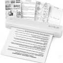Portable A4 Thermal Printer, Inkless Mobile Printer with Bluetooth for iOS/Android & USB for PC/Mac, 203 DPI Clear Text for Documents, Travel & Office, Supports A4/Letter/Legal Thermal Paper