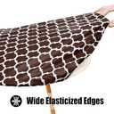 Smiry Round Picnic Tablecloth, Waterproof Elastic Fitted Table Covers for 57" - 68" Tables, Wipeable Flannel Backed Vinyl Tablecloths for Camping, Indoor, Outdoor, Coffee & White