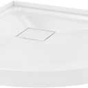 Carlton Marquette 32" x 32" Round Corner Double-Threshold Shower Pan Base with Center Drain in Glossy White