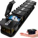 Extra Large Weekly Pill Organizer - XL Vitamin Holder with 7 Detachable Compartments, Portable Medicine Pill Organizer for Supplements, Daily Pill Case for Home and Travel,Black