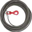 Carbon Steel Winch Cable,18100 lbs Breaking Strength, 7/16 Inch x 100 Feet Heavy Duty Towing Cable with 360 Swivel Self Locking Hook Universal Fit for Winch Operations, Lifting, Towing (Grey + Red)