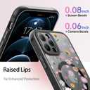 LUHOURI for iPhone 12 Pro Max Case Cute - Wireless Charing Compatible,Trendy Floral Design for Women Girls,Military-Grade Shockproof Not-Slip Matte Phone Cover, Colorful Petite Daisies