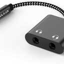 Cubilux 3.5mm to Double Audio Jack Headphone Sharing Splitter Compatible with MacBook iPad iPod, Smartphone, Computer, Laptop, Tablet, MP3, 2-Way 3.5 mm Earphone Ports Adapter, Dual Headsets Connector