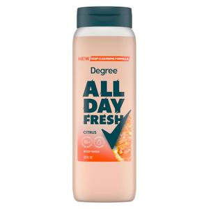 Degree All Day Fresh Body Wash Fresh Citrus Deep Cleansing 20 oz 