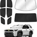 Canvcle Sunshades for 2025 2026 Toyota 4Runner Accessories Windshield Sun Shade Side Rear Window Shade Cover Sun Visor Shield Privacy Protection for Camping Keep Vehicle Cool Black 8PCS