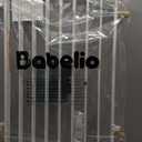 Babelio Baby Gate for Stairs & Doorways, 26-43" W 34" H Extra Tall| No Bottom Bar| Easy Installation| One-handed Operation| Auto-close| Hardware Mount (Drill Needed) Safety Dog/Pet Gate Indoor (White)