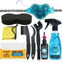 Bike Cleaning Kit Including Bicycle Chain Cleaner Degreaser, Chain Scrubber, Cycling Chain Lube, Cleaning Brush Tool, Gear Floss for Mountain Bike/MTB, Road Bike, Ebike and Trail Bikes