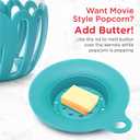 Ecolution Patented Micro-Pop Microwave Popcorn Popper with Temperature Safe Glass, 3-in-1 Lid Measures Kernels and Melts Butter, Made Without BPA, Dishwasher Safe, 1.5-Quart, Teal