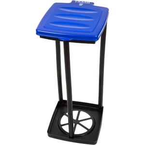 Wakeman Portable Trash Bag Holder - Collapsible Garbage Bin for Parties and Camping - 13-Gallon Plastic Can for Indoor and Outdoor Use (Blue/Black)