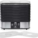Weston Food Dehydrator Machine for Jerky, Fruit, Meat, Herbs, Vegetables, with Digital Temperature Control (100-160F), 6 Stackable Trays (7.4 sq. ft.), Black (75-0401-W)