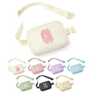 YOOLIFE Birthday Gifts for 3 4 5 6 7 8 9 10 Year Old Girl, Monogrammed Belt Bag Crossbody Bag Fanny Pack Girls Purse, Gifts for Girls Kids Daughter, Beige Q