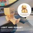 Charming Shaking Feet Wooden Man Figurine, Little Wooden Statue That Sways, Car Dashboard Figurines with Spring Legs with Rich Expression Accessories Decorations Doll Gifts
