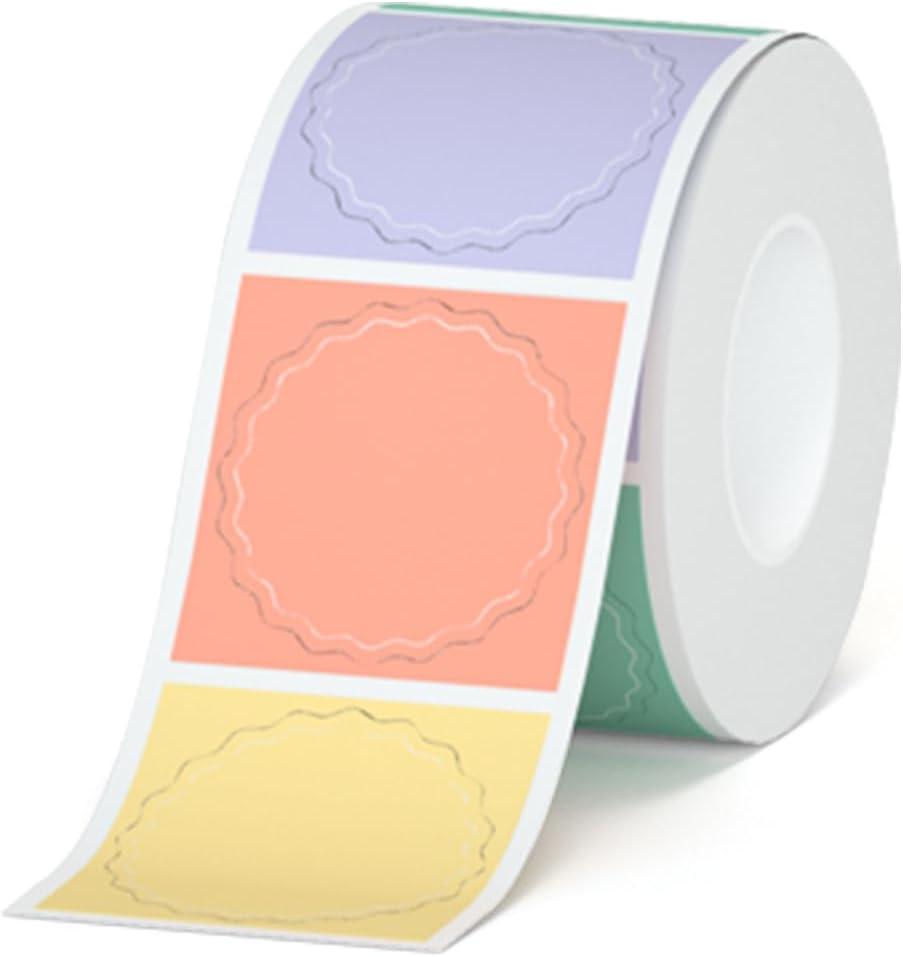 5 x HPRT Thermal Labels for T20/T260LR, Waterproof Sticker Paper, Thermal Tape for T260LR Label Maker, 1.34" x 1.34"34X34mm Colored Round Labels for DIY Logo Design, Jar Label, Name Tag