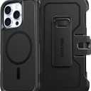 FNTCASE for iPhone 16 Magnetic Case: Dual Layer Shockproof Protective Cell Phone Cover with Rugged Belt-Clip Holster | Heavy Duty Military Grade Drop Protection Non Slip Textured Phonecase 