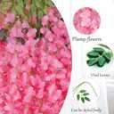 100 Pack Pink Artificial Wisteria Hanging Flowers,Fake Hanging Wisteria Garland for Decoration (3.6 Ft/Pcs)