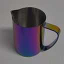 Milk Frothing Pitcher, 12/20oz Stainless Steel Espresso Milk Frothing Pitcher Coffee Milk Steamer Cup for Coffee Cappuccino Latte Art, Colorful Purple (600ml/20oz)