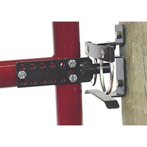 Dare Products 3260 Rownd Up Latch Double, Universal Electric Fence Two-Way Gate Latch with Universal Mounting and Universal Strike Bar, Reinforced 10-Gauge Steel With Powder Coated Finish, Black