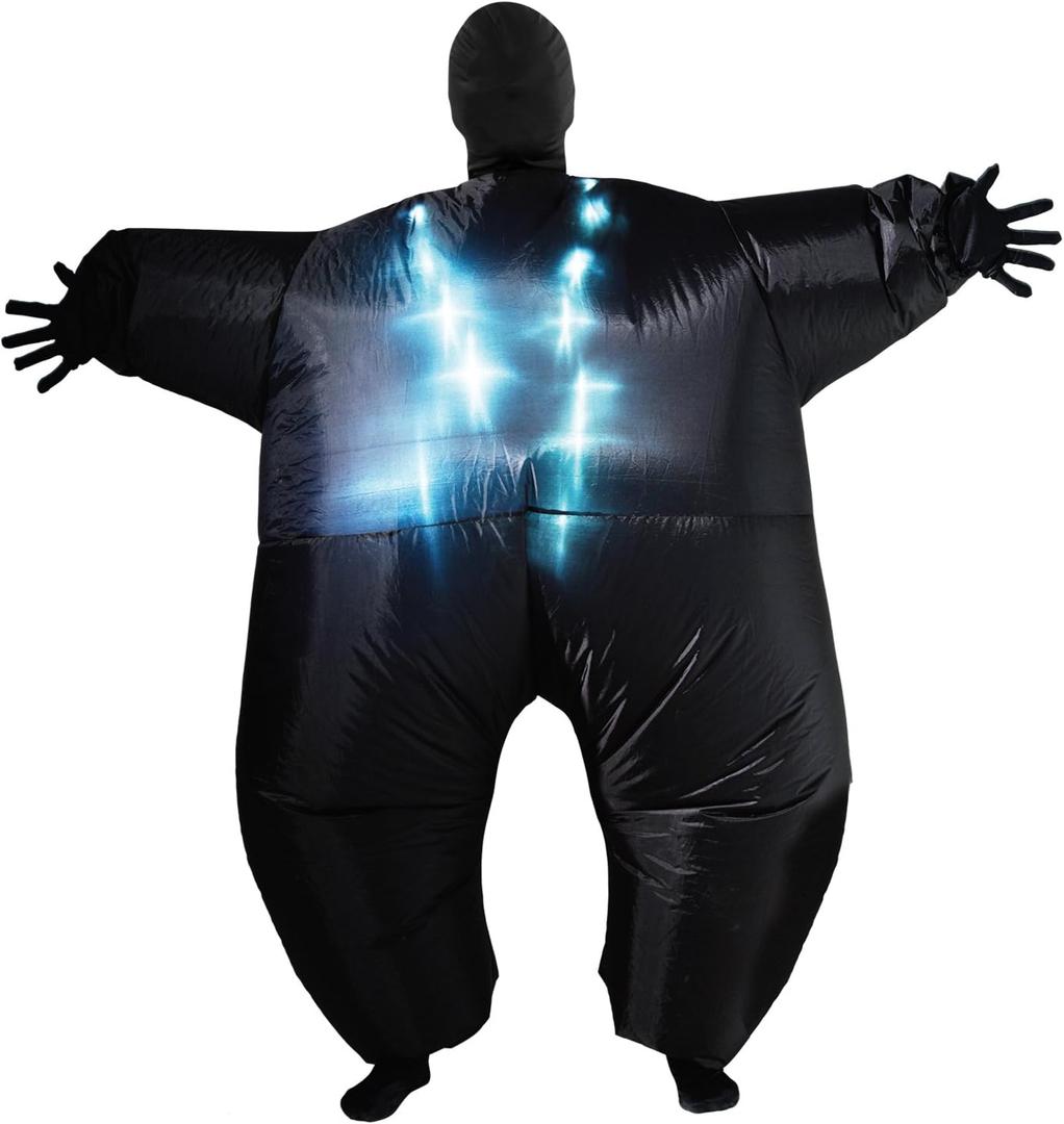 Black Light-Up Inflatable Megamorph Blow Up Costume - One Size fits Most