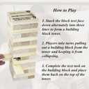 Tower Stack Couples Games Date Night Wooden Naughty Fun Stacking Blocks for Adults Dating Bedroom Games Toys for Couples Date Night Activities (48 Pcs)