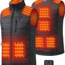 Heated Vest for Men with 16000mAh 7.4V Battery Pack, Ergonomic 9 Heating Zones, Smart Temp Control Men's Heated Vest  XL