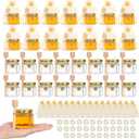 AuroTrends 2oz Mini Honey Jars with Dipper 30Pack, Glass Jars for Baby Shower Favors/Wedding Favors for Guests Bulk-Mini Jars with Wooden Dippers/Bee Charms/Gift Bags/Stickers (2fl.oz-Golden Lids)