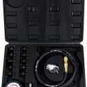 JoyFans Oil Pressure Tester Tool, 0-140PSI Oil Pressure Gauge Kit for Fuel System Mechanical Sensor Engine Cylinder Compression Test with Hose Adapters for Cars ATVs Trucks Use Black Case